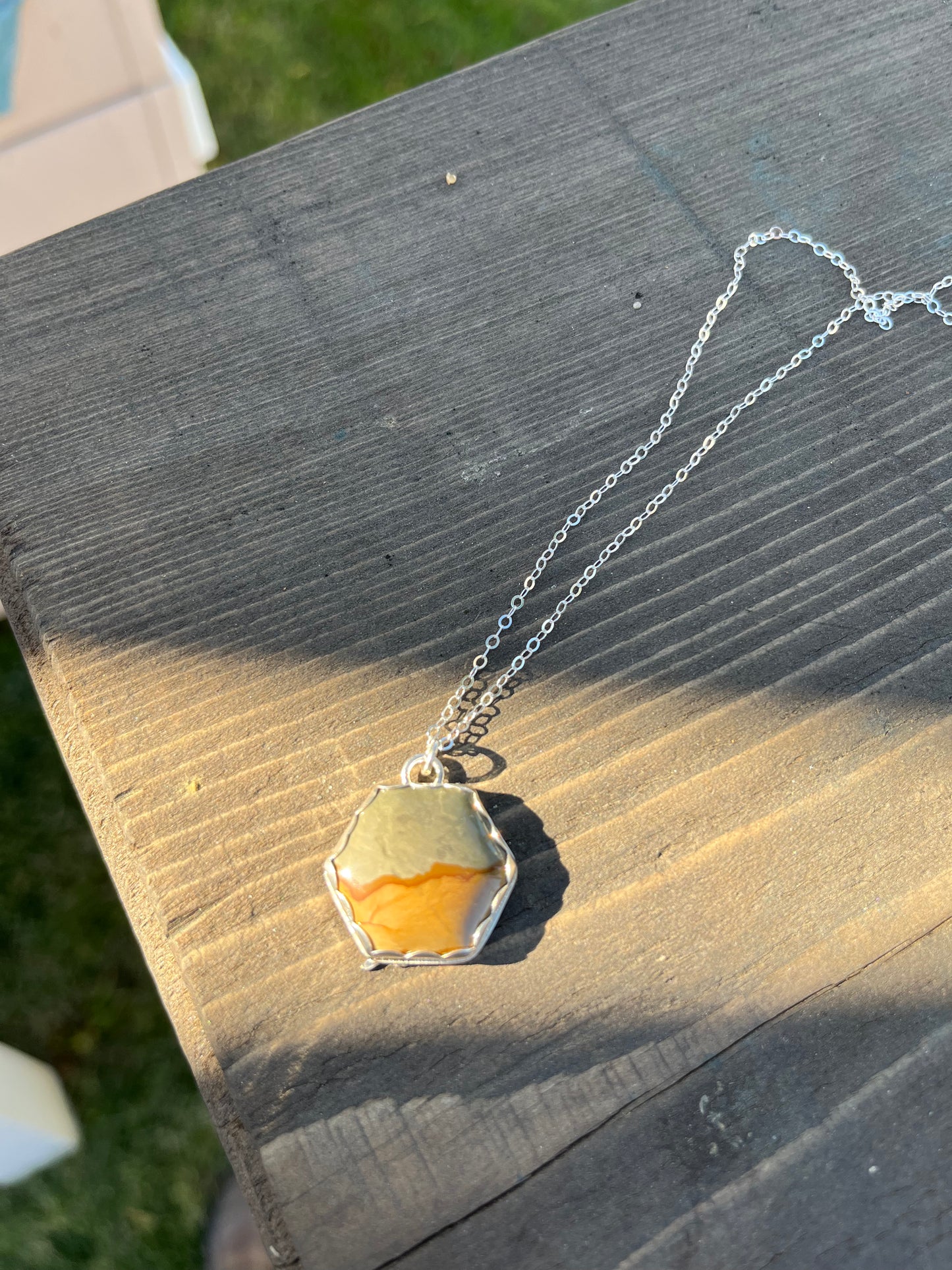 Tombstone Hexagon Landscape Pendant