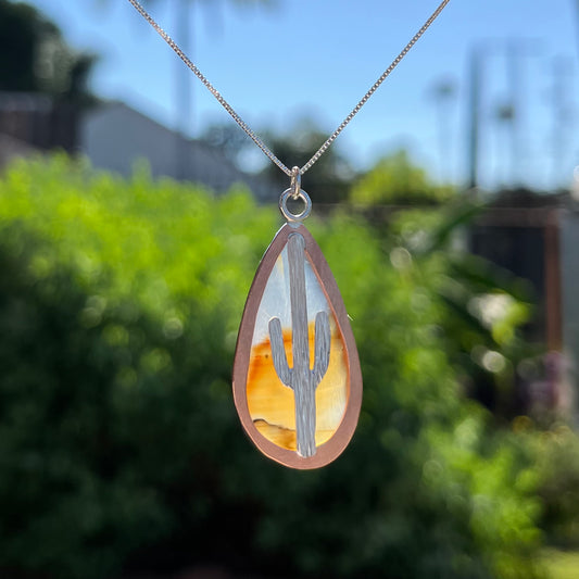 Arizona Sunset Reversible Saguaro Necklace