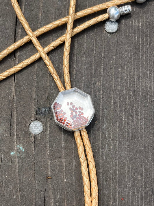 Buried Treasure Sterling Silver & Garnet Bolo Tie