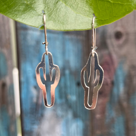 Sterling Saguaro Silhouette Dangles