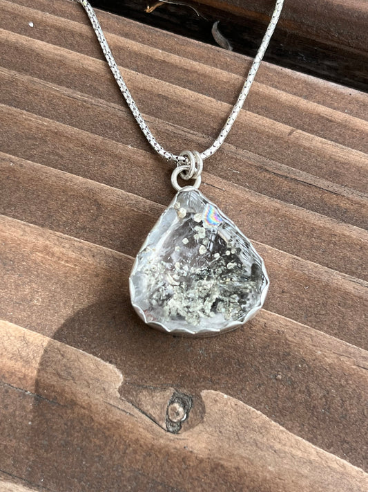 Marcasite in Quartz Sterling Teardrop Pendant