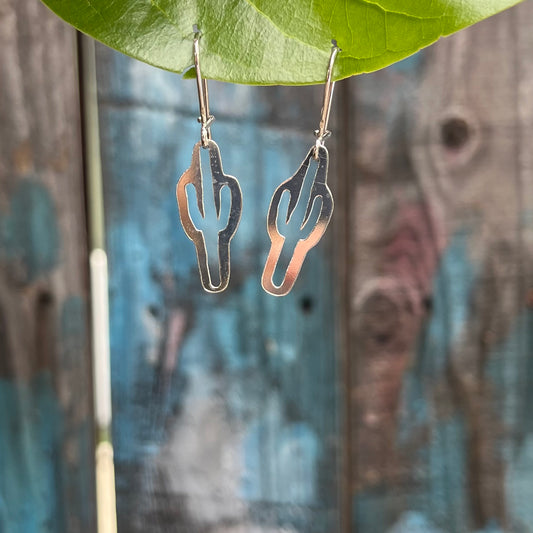 Sterling Saguaro Silhouette Dangles