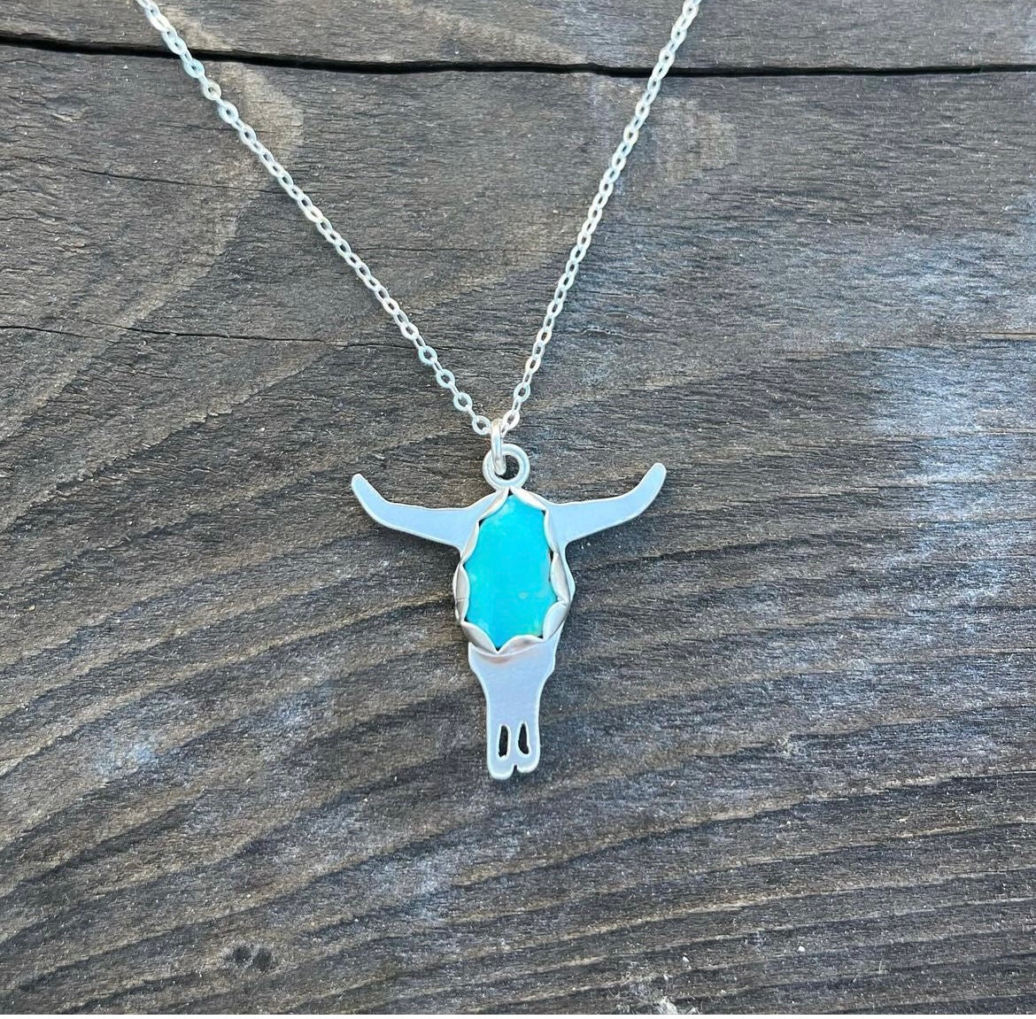 Tombstone Turquoise Skull Necklace