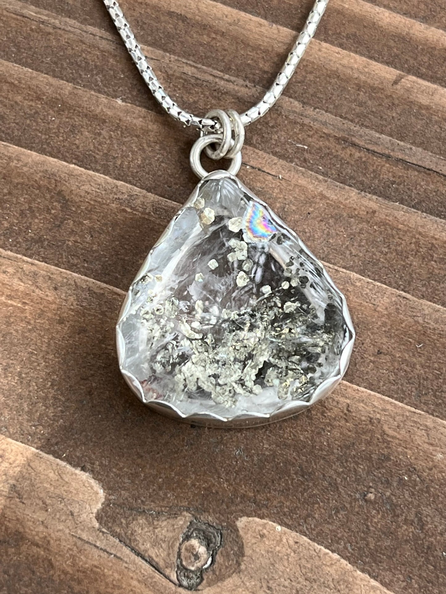 Marcasite in Quartz Sterling Teardrop Pendant