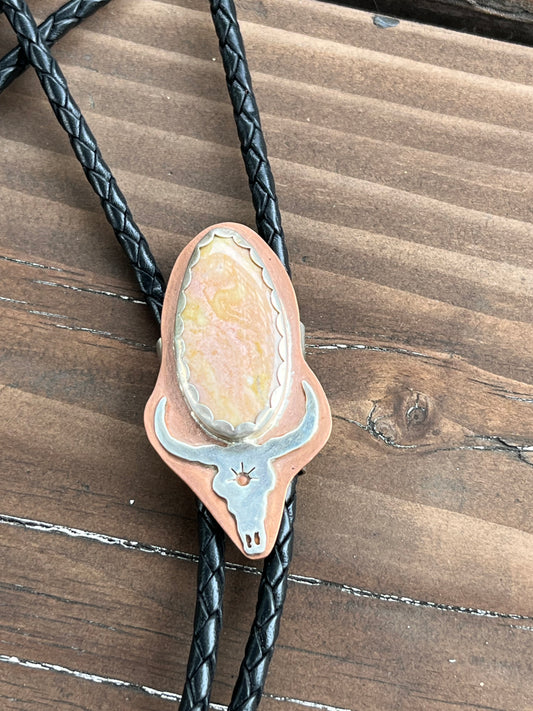 Oregon Sunset Jasper Tombstone Bolo Tie