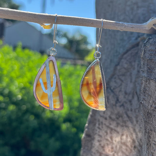 Arizona Sunset Reversible Saguaro Earrings