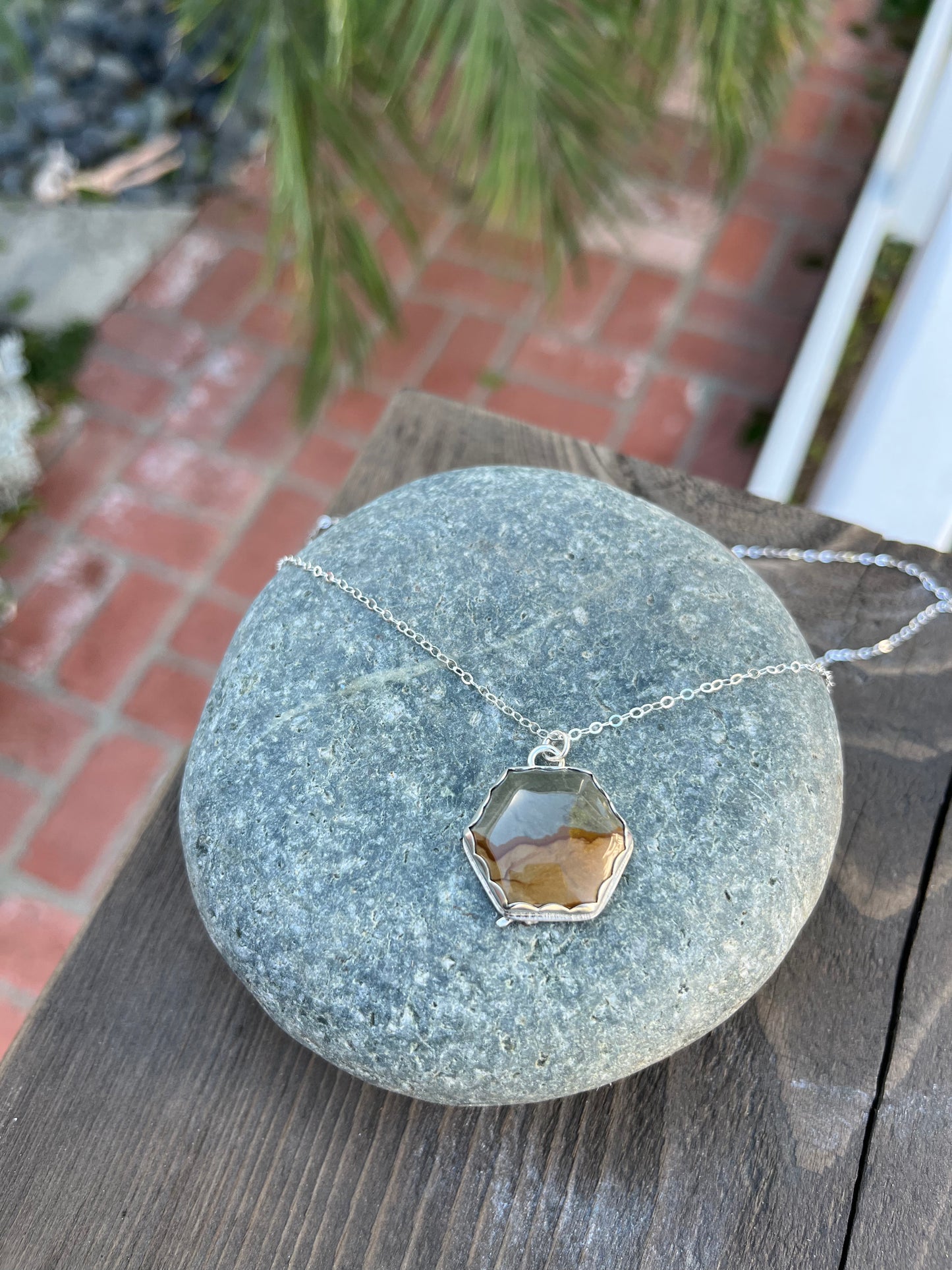 Tombstone Hexagon Landscape Pendant