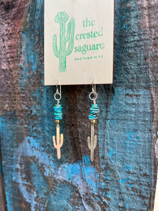 Kingman Turquoise Saguaro Dangles