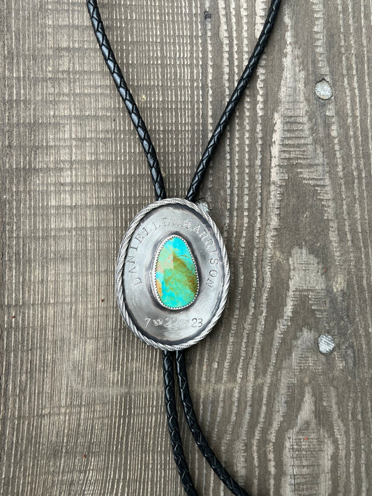 Custom Turquoise Wedding Bolo for Andy