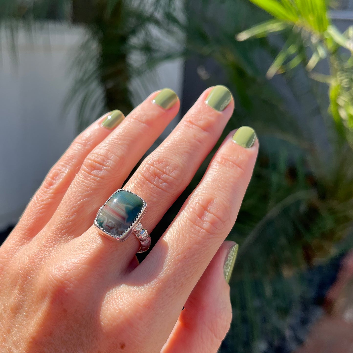 Idaho Sunset Agate Ring