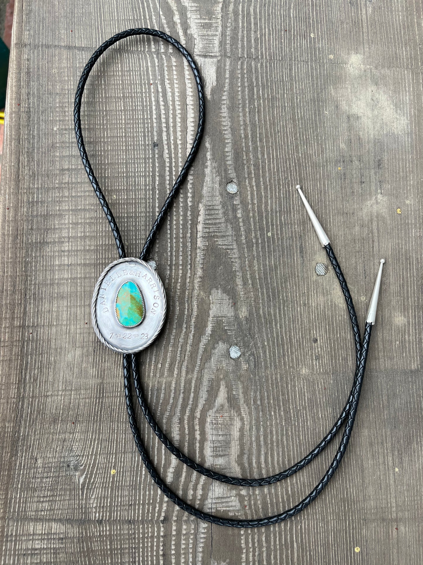 Custom Turquoise Wedding Bolo for Andy