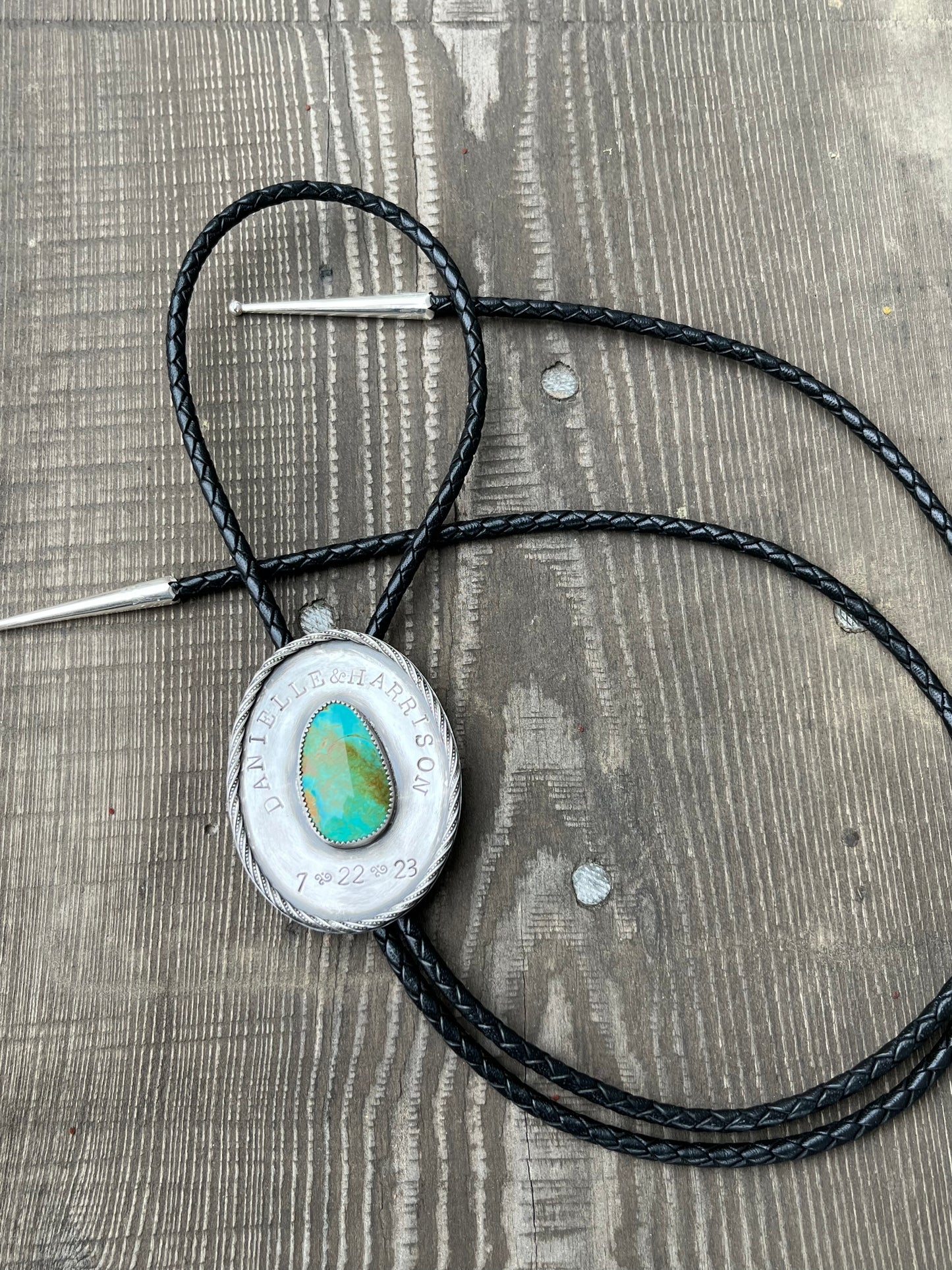 Custom Turquoise Wedding Bolo for Andy