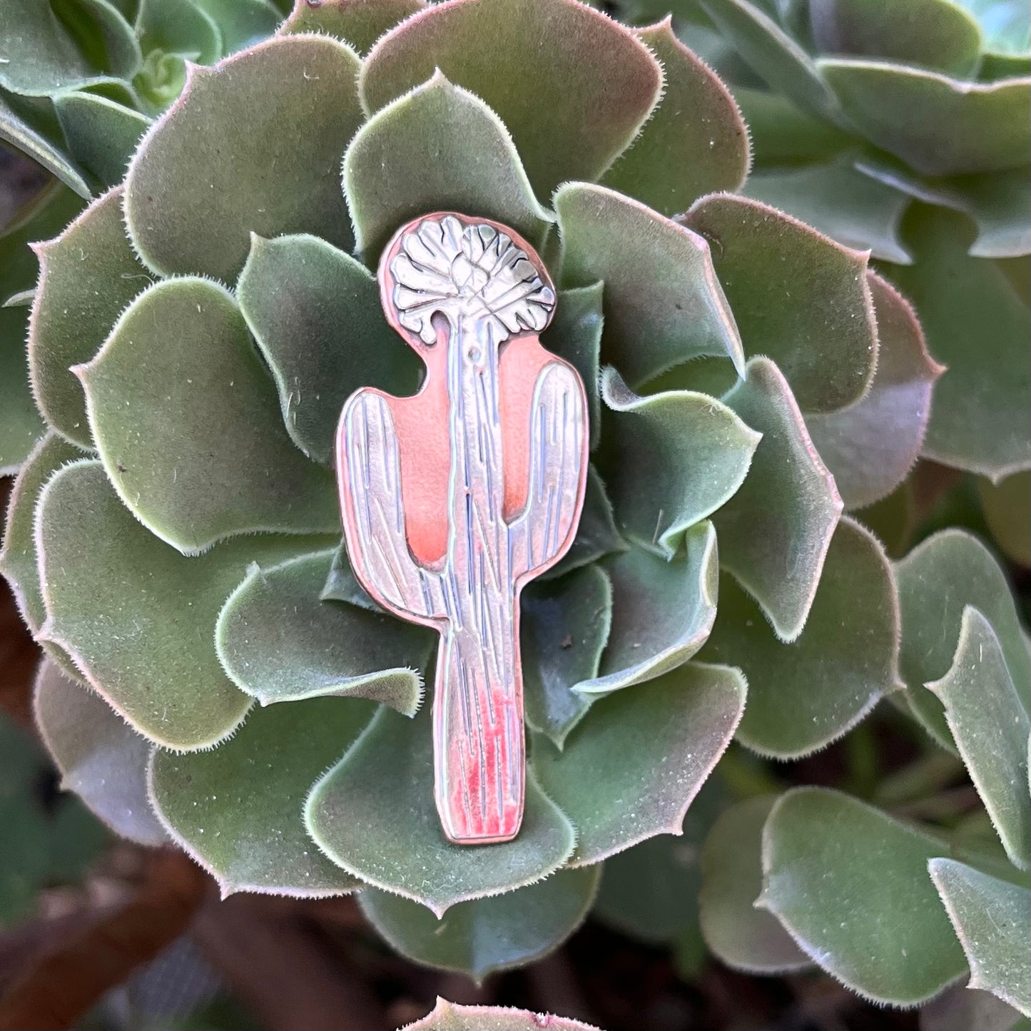 The Crested Saguaro Two-Tone Pin