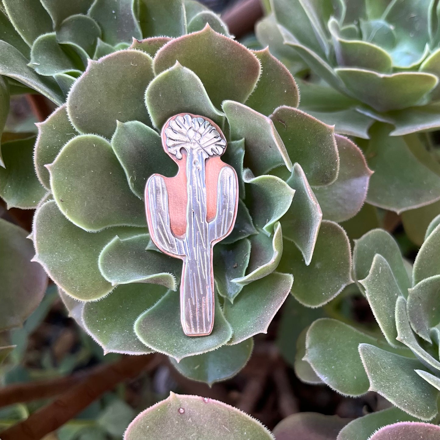 The Crested Saguaro Two-Tone Pin