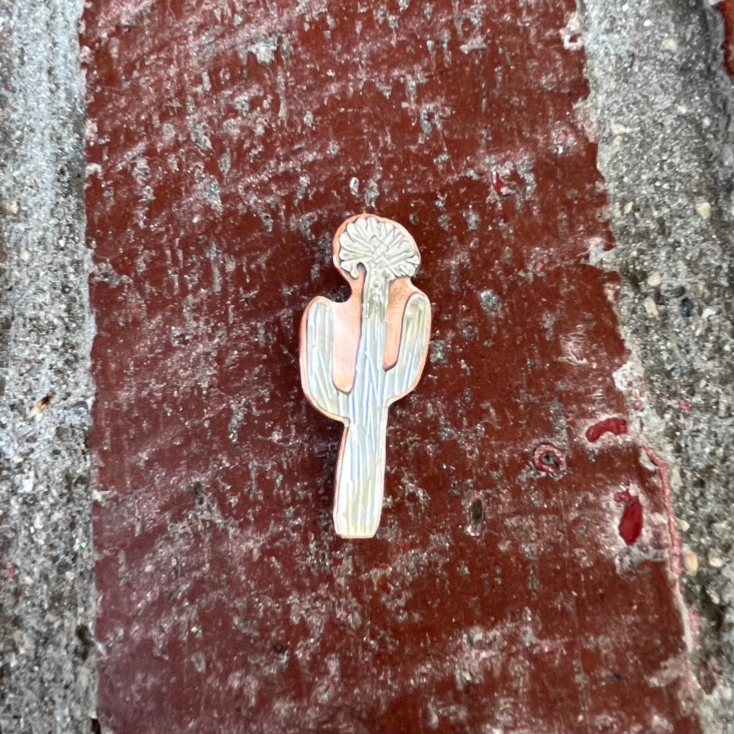 The Crested Saguaro Two-Tone Pin