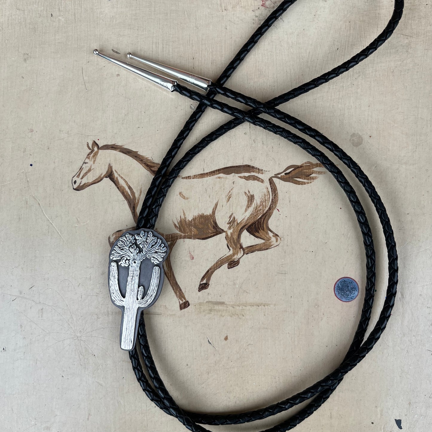 Coyote Grande Crested Saguaro Sterling Silver Bolo Tie